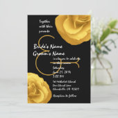 Gelbe Schwarz-weiße Hochzeitsvorlage Einladung (Stehend Vorderseite)
