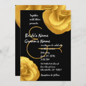 Gelbe Schwarz-weiße Hochzeitsvorlage Einladung (Vorne/Hinten)
