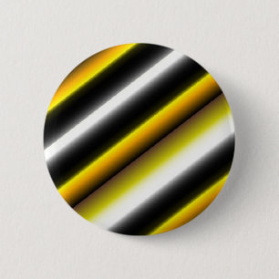 Gelbe Schwarz-weiße Regenbogenstreifen Button