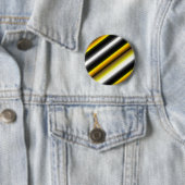 Gelbe Schwarz-weiße Regenbogenstreifen Button (Beispiel)
