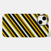Gelbe Schwarz-weiße Regenbogenstreifen Case-Mate iPhone Hülle (Rückseite (Horizontal))