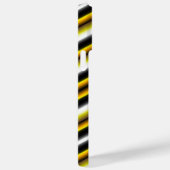 Gelbe Schwarz-weiße Regenbogenstreifen Case-Mate iPhone Hülle (Rückseite / Rechts)