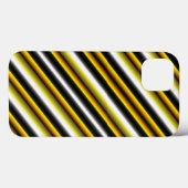 Gelbe Schwarz-weiße Regenbogenstreifen Case-Mate iPhone Hülle (Rückseite (Horizontal))