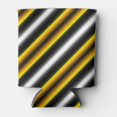 Gelbe Schwarz-weiße Regenbogenstreifen Dosenkühler (Vorderseite)