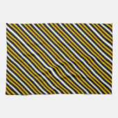 Gelbe Schwarz-weiße Regenbogenstreifen Geschirrtuch (Horizontal)