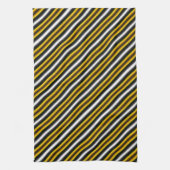 Gelbe Schwarz-weiße Regenbogenstreifen Geschirrtuch (Vertikal)