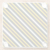 Gelbe Schwarz-weiße Regenbogenstreifen Glasuntersetzer (Rückseite)