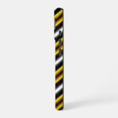 Gelbe Schwarz-weiße Regenbogenstreifen iPhone 16 Hülle (Linke Seite)