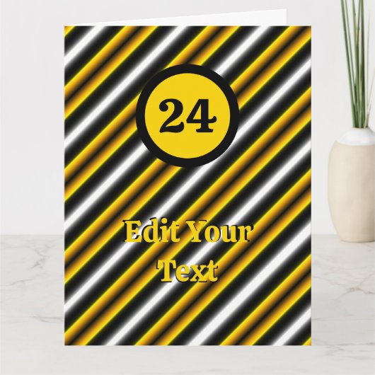 Gelbe Schwarz-weiße Regenbogenstreifen Karte (Vorderseite)