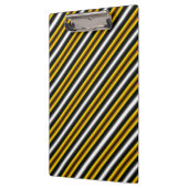 Gelbe Schwarz-weiße Regenbogenstreifen Klemmbrett (Links)