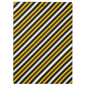 Gelbe Schwarz-weiße Regenbogenstreifen Klemmbrett (Rückseite)