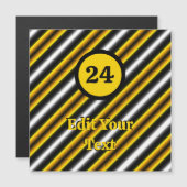 Gelbe Schwarz-weiße Regenbogenstreifen Magnetkarte (Vorne/Hinten)