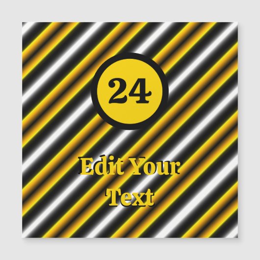 Gelbe Schwarz-weiße Regenbogenstreifen Magnetkarte (Vorderseite)