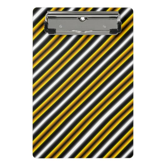 Gelbe Schwarz-weiße Regenbogenstreifen Mini Klemmbrett (Vorderseite)