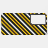 Gelbe Schwarz-weiße Regenbogenstreifen Samsung Galaxy Hülle (Rückseite (Horizontal))