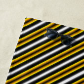 Gelbe Schwarz-weiße Regenbogenstreifen Strandtuch (Beispiel)