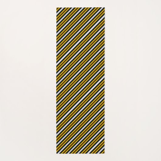 Gelbe Schwarz-weiße Regenbogenstreifen Yogamatte (Rückseite)