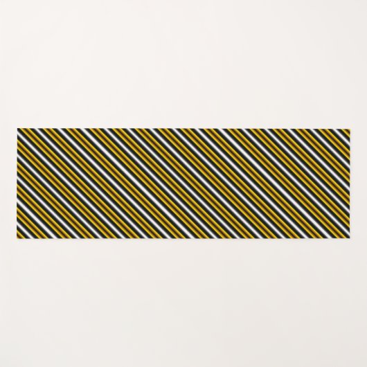 Gelbe Schwarz-weiße Regenbogenstreifen Yogamatte (Vorderseite (Horizontal))