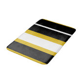Gelbe Schwarz-weiße Streifen Badematte (Schrägansicht)