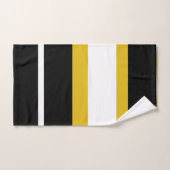 Gelbe Schwarz-weiße Streifen Badhandtuch Set (Handtuch)