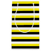 Gelbe Schwarz-weiße Streifen Kleine Geschenktüte (Vorderseite)