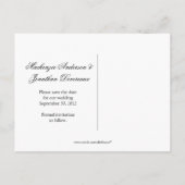 Gelbe Schwarz-weiße Wirbel Save the Date Ankündigungspostkarte (Rückseite)