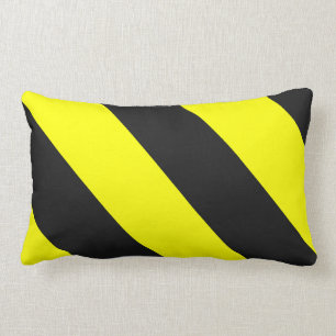 Gelbe schwarze Aufmerksamkeits-warnende Streifen Lendenkissen