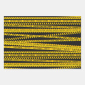 Gelbe schwarze Bausteine Geschenke Party Dekoratio Geschenkpapier Set (Vorderseite 3)