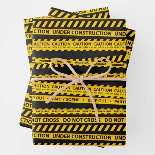 Gelbe schwarze Bausteine Geschenke Party Dekoratio Geschenkpapier Set (Beispiel)