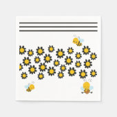 Gelbe Schwarze Blume Muster Serviette (Vorderseite)