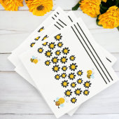 Gelbe Schwarze Blume Muster Serviette