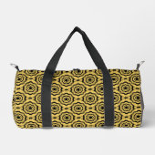 Gelbe schwarze Blume Nahtloses Muster Duffle Bag (Vorderseite)