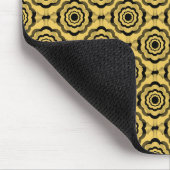 Gelbe schwarze Blume Nahtloses Muster Mousepad (Ecke)