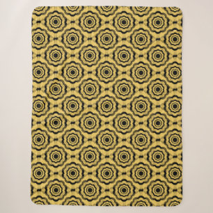 Gelbe schwarze Blume Nahtloses Muster Sherpadecke