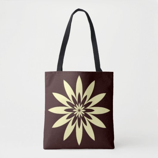 Gelbe Schwarze Blume Tasche (Vorderseite)