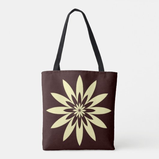 Gelbe Schwarze Blume Tasche (Rückseite)