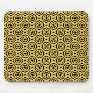 Gelbe schwarze Blumen nahtloses Muster Mousepad