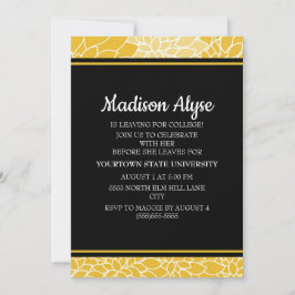 Gelbe Schwarze Blüte Auf Uni Party laden Einladung