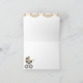 GELBE schwarze Damast-Kinderwagen-Dusche danken Dankeskarte (Innenseite)