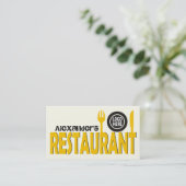 Gelbe schwarze Elfenbein Visitenkarte (Stehend Vorderseite)