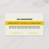 Gelbe schwarze Elfenbein Visitenkarte (Rückseite)