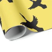 Gelbe schwarze Flying Encks Geschenkpapier (Rolleneckpunkt)