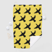 Gelbe schwarze Flying Encks Golfhandtuch (Insitu)