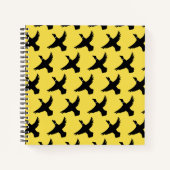 Gelbe schwarze Flying Encks Notizblock (Vorderseite)