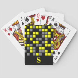 Gelbe, schwarze, graue, mosaikfarbene Quadrate Spielkarten