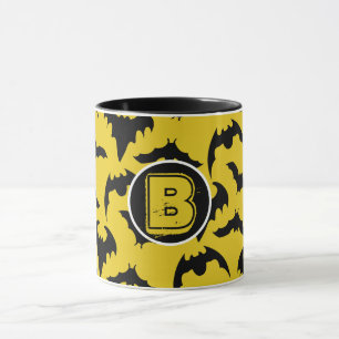 Gelbe & schwarze Halloween-Fledermäuse Tasse