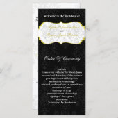 Gelbe Schwarze Hochzeit Programm (Vorne/Hinten)
