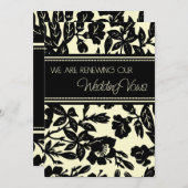 Gelbe schwarze Hochzeitstorte Erneuerungskarte Einladung (Vorne/Hinten)