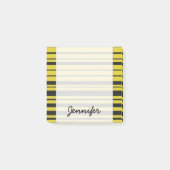 Gelbe, schwarze Hummel-Bienen-Farbstreifen + Name Post-it Klebezettel (Vorderseite)