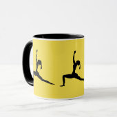 Gelbe schwarze Kaffeetasse (Vorderseite Links)